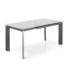 Mesa extensible hasta 170 cm en acero y cerámica - Sphinx Viadurini