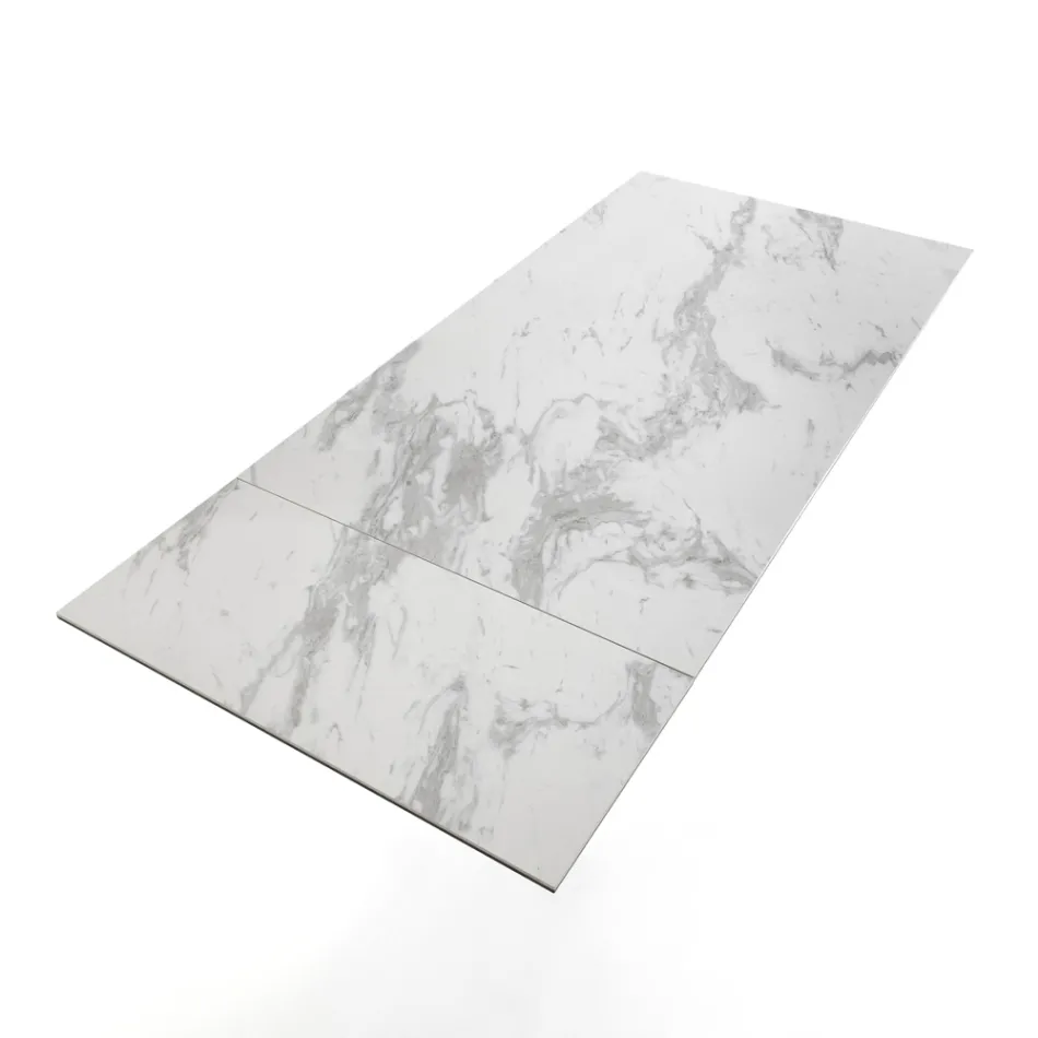 Mesa extensible hasta 170 cm en acero y cerámica - Sphinx Viadurini