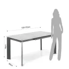 Mesa extensible hasta 170 cm en acero y cerámica - Sphinx Viadurini