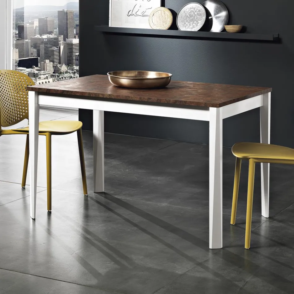 Mesa extensible hasta 180 cm en Haya y Melamina Made in Italy - Otiello Viadurini