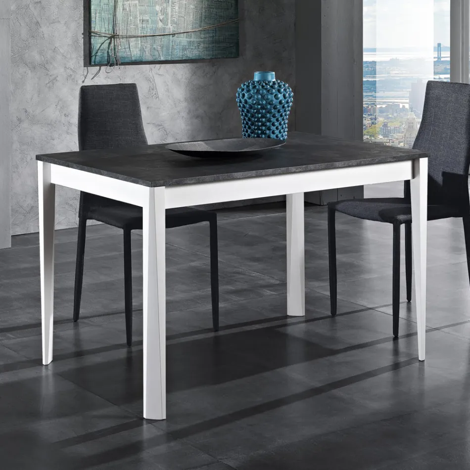 Mesa extensible hasta 180 cm en Haya y Melamina Made in Italy - Otiello Viadurini