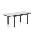 Mesa extensible hasta 180 cm Acabado Mármol Blanco - Brotola Viadurini
