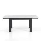 Mesa extensible hasta 180 cm Acabado Mármol Blanco - Brotola Viadurini