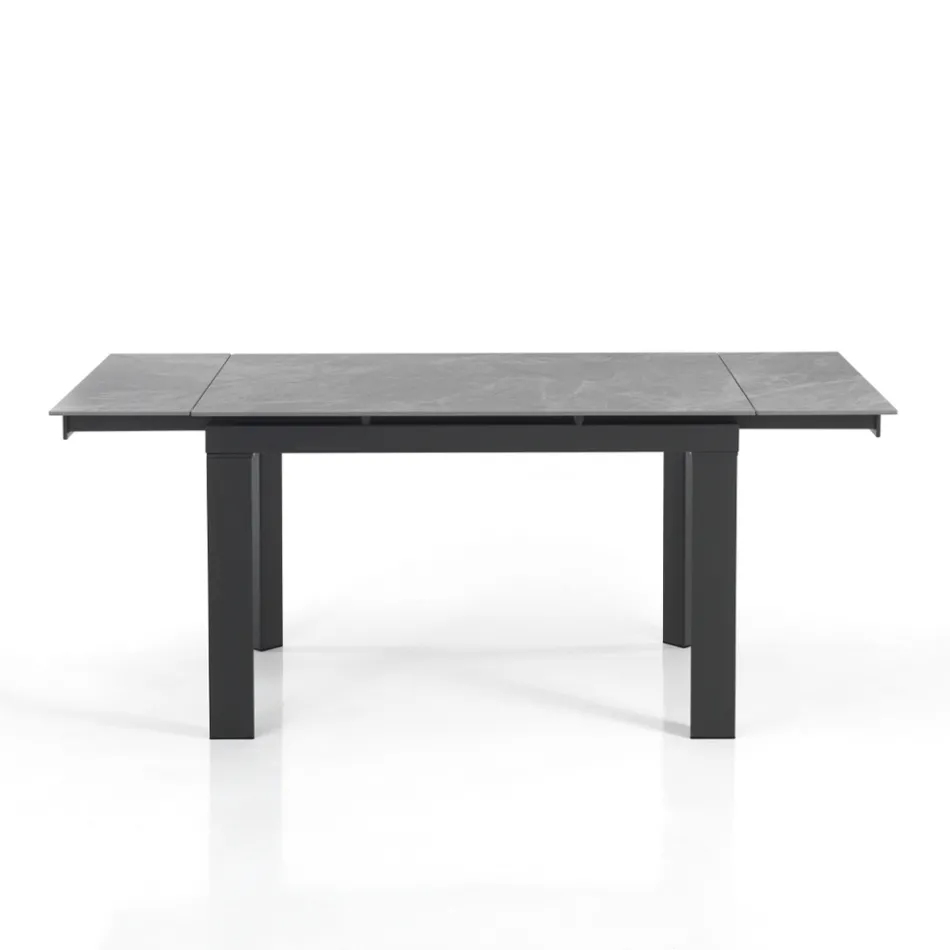 Mesa extensible hasta 180 cm Acabado Mármol Blanco - Brotola Viadurini