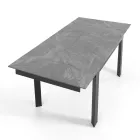 Mesa extensible hasta 180 cm Acabado Mármol Blanco - Brotola Viadurini