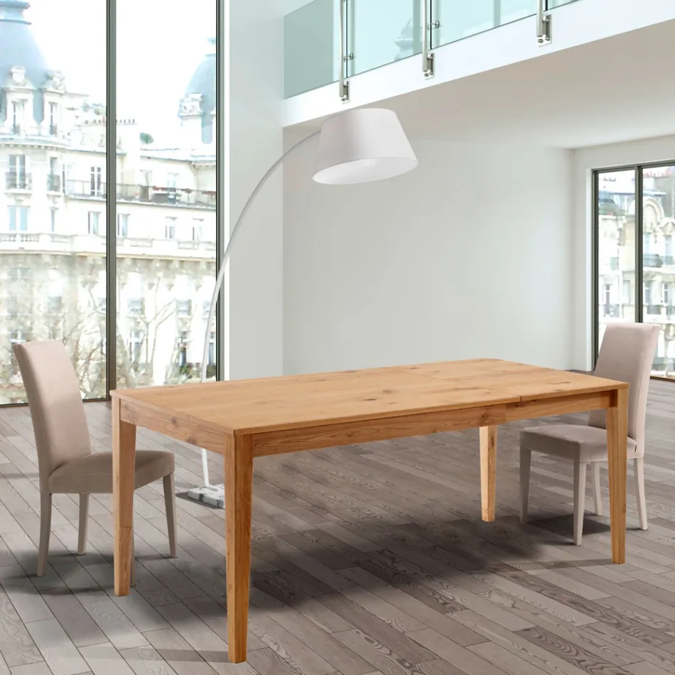 Mesa extensible hasta 180 cm en madera maciza de abedul - talio Viadurini