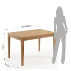 Mesa extensible hasta 180 cm en madera maciza de abedul - talio Viadurini