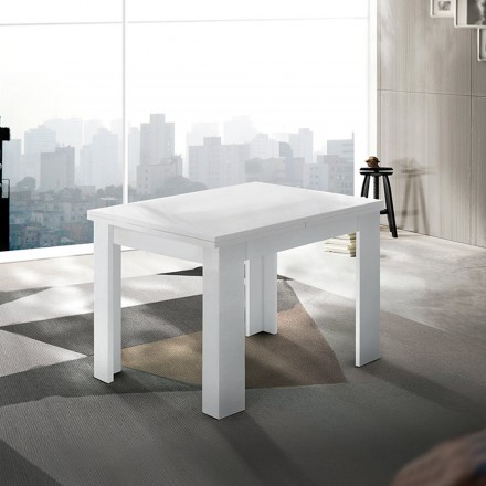 Mesa extensible de madera sostenible hasta 180 cm - Perro Viadurini