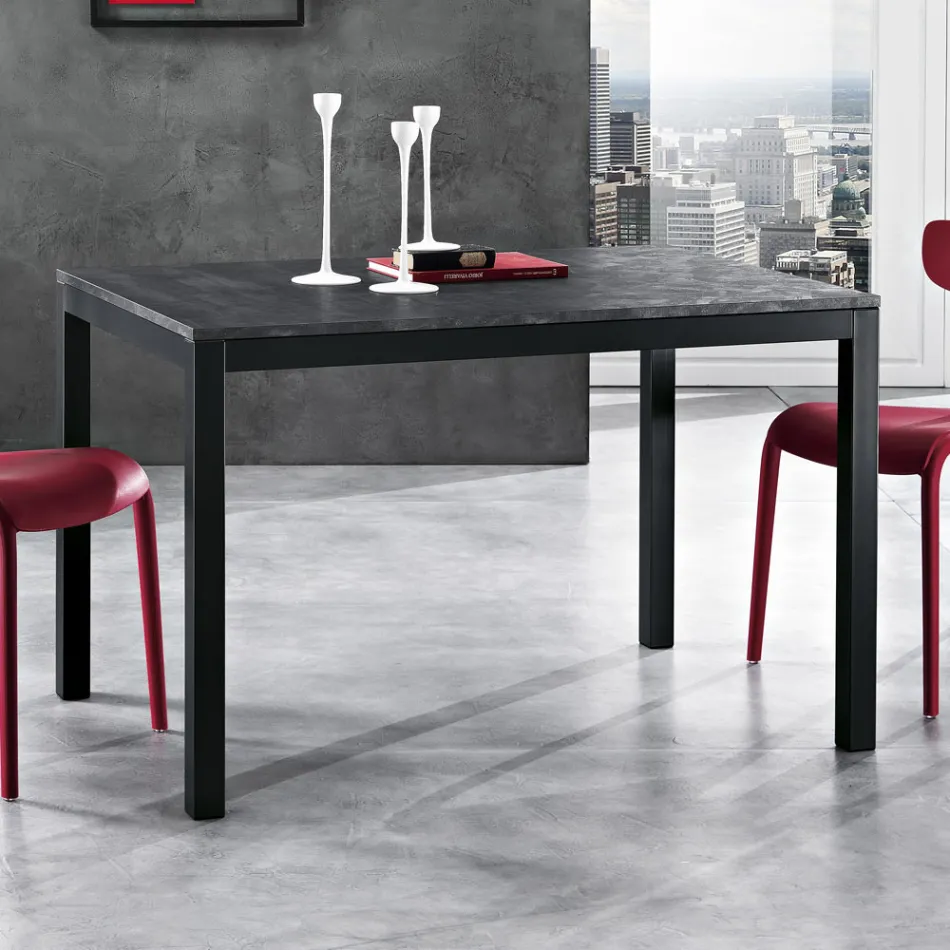 Mesa extensible hasta 180 cm en Metal Antracita Made in Italy - Beatrise Viadurini