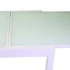 Mesa extensible 180 cm o 220 cm con tapa de cristal templado - Cartellina Viadurini
