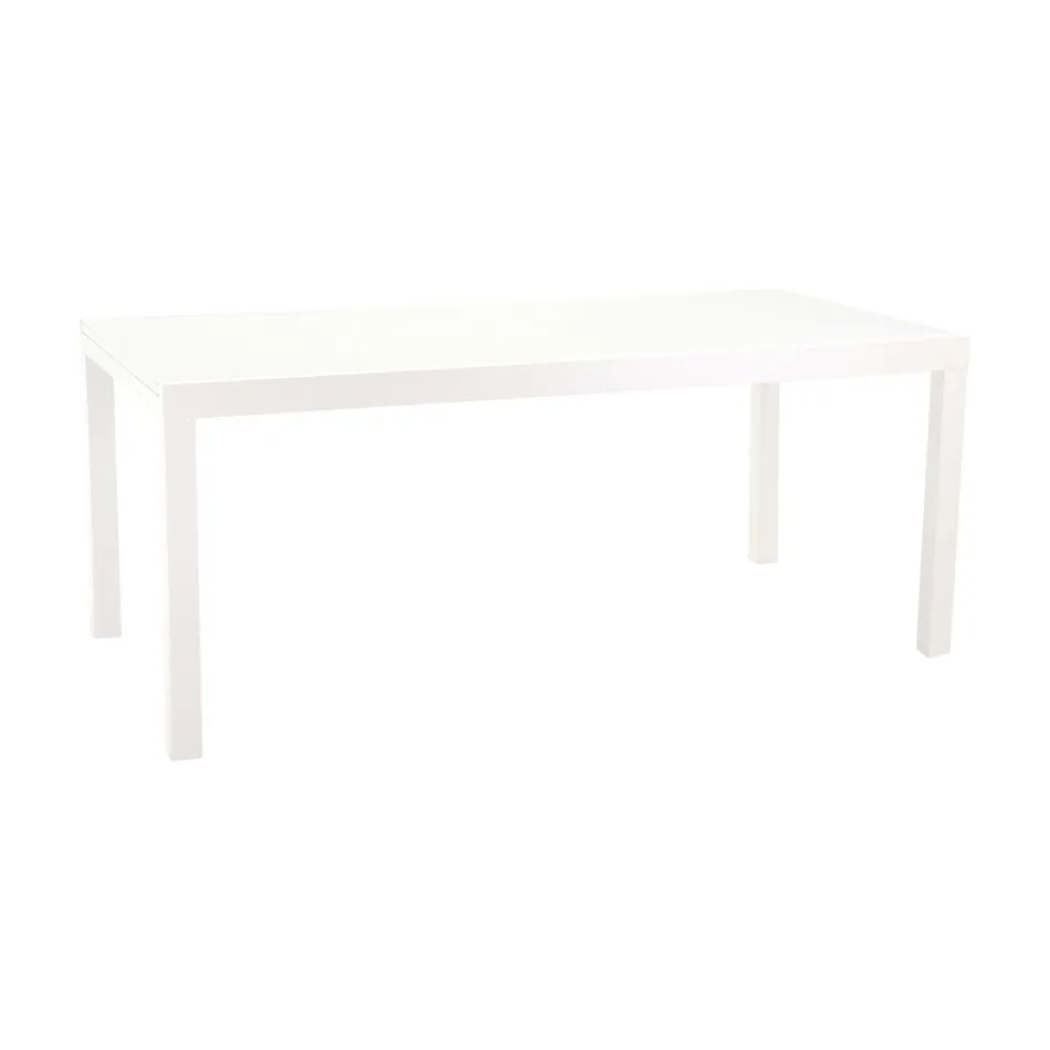Mesa extensible 180 cm o 220 cm con tablero de cristal templado - Cartellina Viadurini