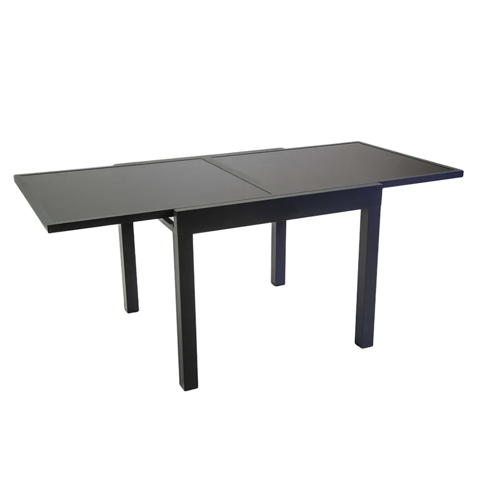 Mesa extensible 180 cm o 220 cm con tablero de cristal templado - Cartellina Viadurini