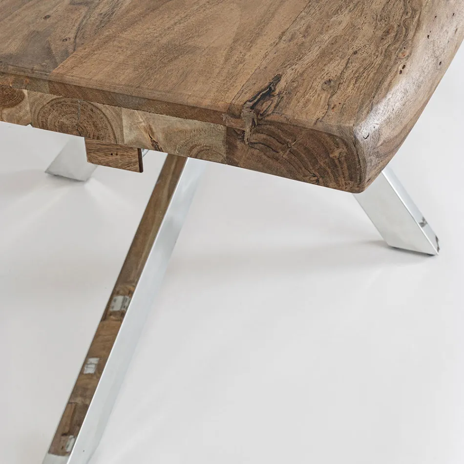 Mesa Extensible hasta 2,6 m en Madera Hecha a Mano Homemotion - Plutarco Viadurini