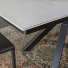 Mesa de comedor extensible hasta 2,8 m con patas de cerámica y metal - Paoluccio Viadurini