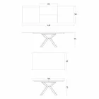 Mesa de comedor extensible hasta 2,8 m con patas de cerámica y metal - Paoluccio Viadurini