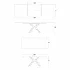 Mesa de comedor extensible hasta 2,8 m con patas de cerámica y metal - Paoluccio Viadurini