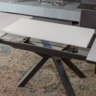 Mesa de comedor extensible hasta 2,8 m con patas de cerámica y metal - Paoluccio Viadurini