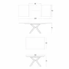 Mesa de comedor extensible hasta 2,8 m con patas de cerámica y metal - Paoluccio Viadurini