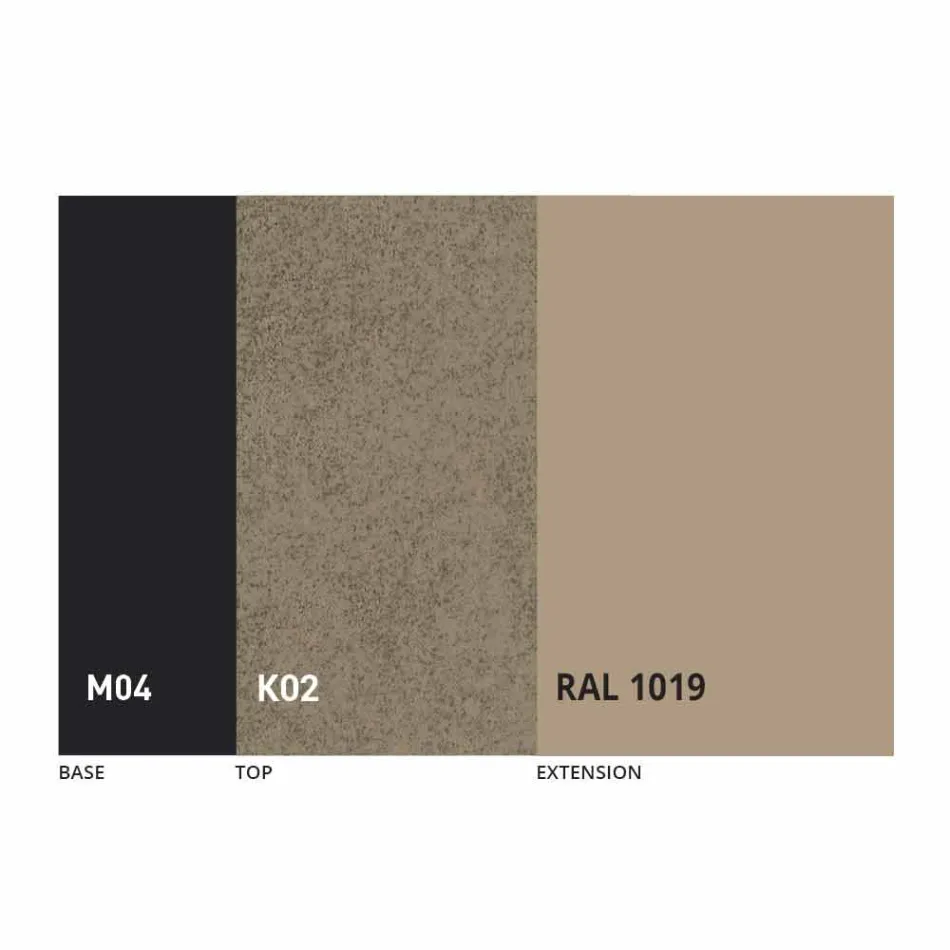 Mesa de comedor extensible hasta 2,8 m con patas de cerámica y metal - Paoluccio Viadurini