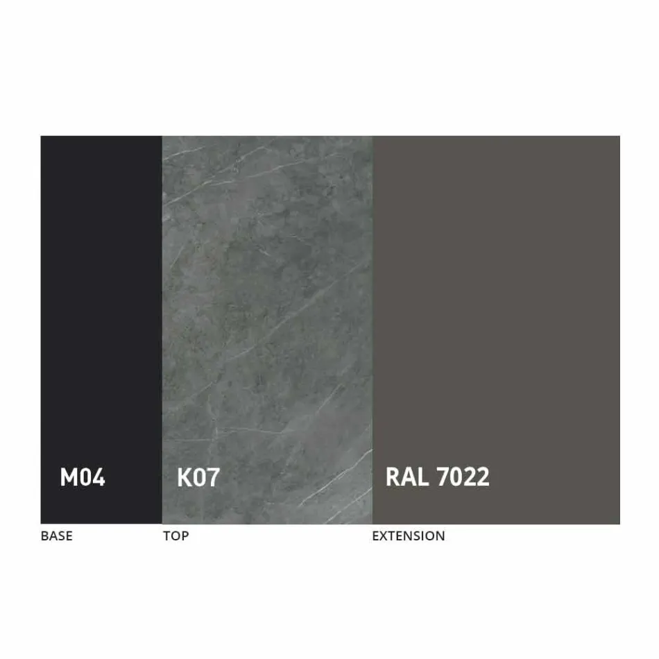 Mesa de comedor extensible hasta 2,8 m con patas de cerámica y metal - Paoluccio Viadurini