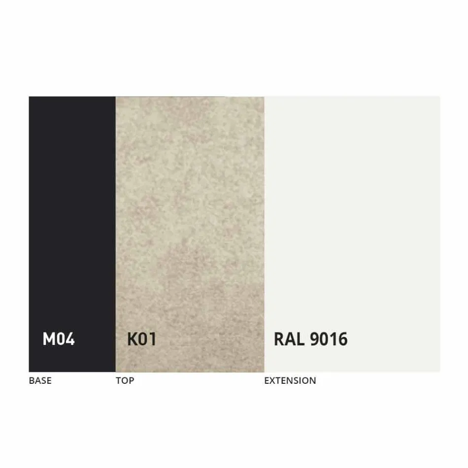 Mesa de comedor extensible hasta 2,8 m con patas de cerámica y metal - Paoluccio Viadurini