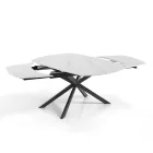 Mesa Extensible hasta 200 cm Base de Acero Negro - Torio Viadurini