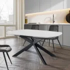 Mesa Extensible hasta 200 cm Base de Acero Negro - Torio Viadurini