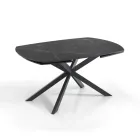Mesa Extensible hasta 200 cm Base de Acero Negro - Torio Viadurini