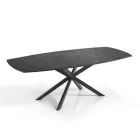 Mesa Extensible hasta 200 cm Base de Acero Negro - Torio Viadurini