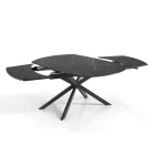 Mesa Extensible hasta 200 cm Base de Acero Negro - Torio Viadurini