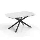 Mesa Extensible hasta 200 cm Base de Acero Negro - Torio Viadurini