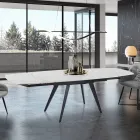 Mesa Extensible hasta 200 cm con Apertura Giratoria - Butego Viadurini