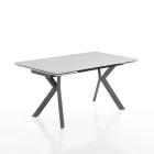 Mesa extensible hasta 200 cm en cerámica y acero - Belone Viadurini