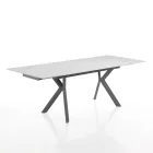 Mesa extensible hasta 200 cm en cerámica y acero - Belone Viadurini