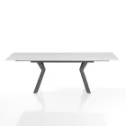 Mesa extensible hasta 200 cm en cerámica y acero - Belone Viadurini