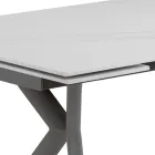 Mesa extensible hasta 200 cm en cerámica y acero - Belone Viadurini