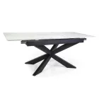 Mesa extensible 200 cm en metal y piedra sintética - Underwater Viadurini