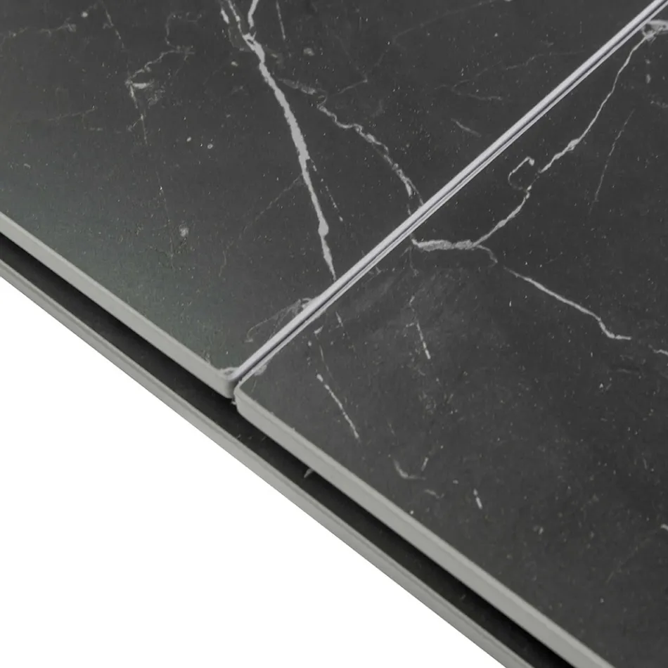 Mesa extensible 200 cm en metal y piedra sintética - Underwater Viadurini