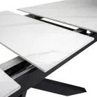 Mesa extensible 200 cm en metal y piedra sintética - Underwater Viadurini