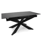 Mesa extensible 200 cm en metal y piedra sintética - Underwater Viadurini