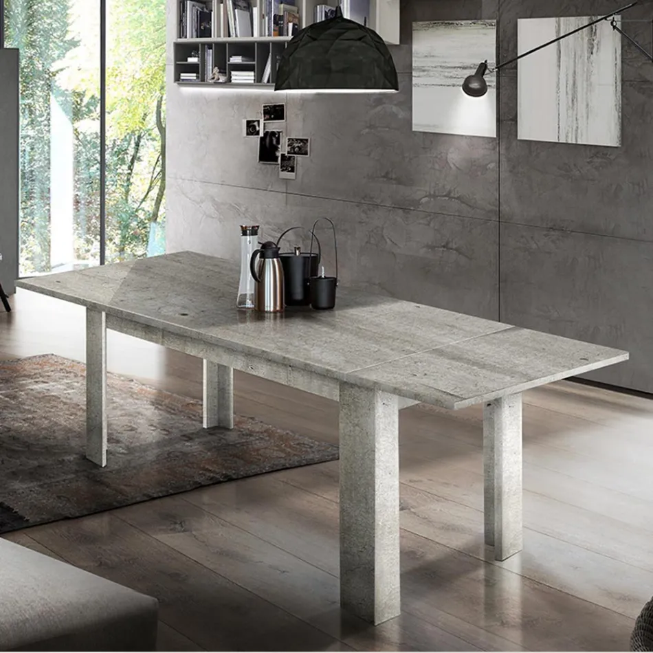 Mesa de comedor de diseño extensible a 210 cm en madera sostenible - Perro Viadurini