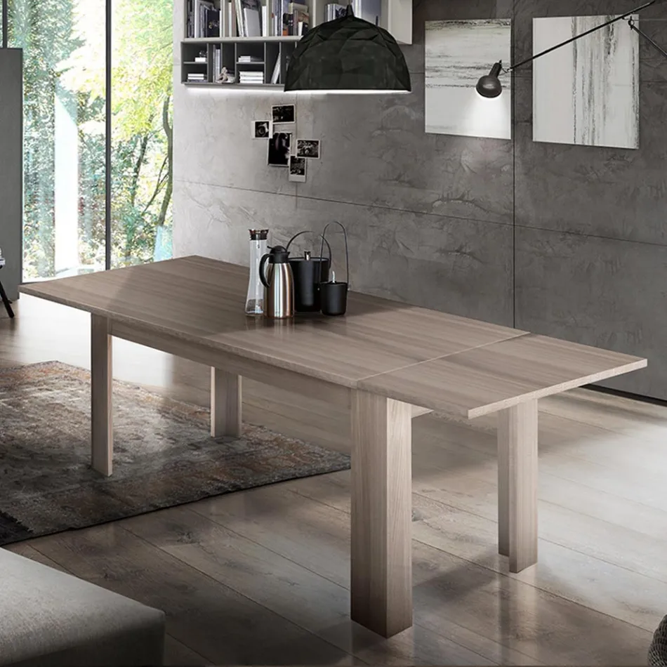 Mesa de comedor de diseño extensible a 210 cm en madera sostenible - Perro Viadurini