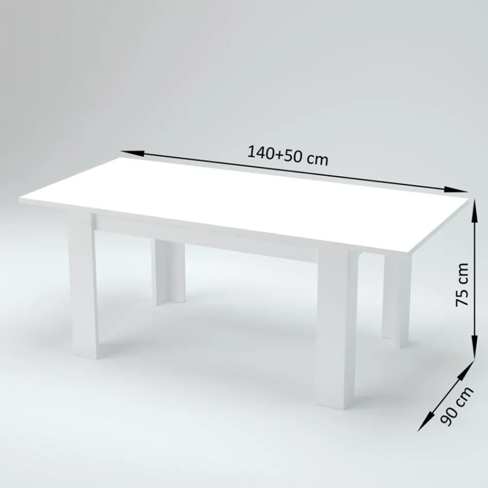 Mesa de comedor de diseño extensible a 210 cm en madera sostenible - Perro Viadurini