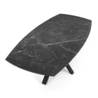 Mesa extensible hasta 210 cm en acero y cerámica - Bavosa Viadurini