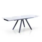Mesa Extensible hasta 210 cm en Acero Gris y Cerámica - Canario Viadurini
