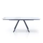 Mesa Extensible hasta 210 cm en Acero Gris y Cerámica - Canario Viadurini