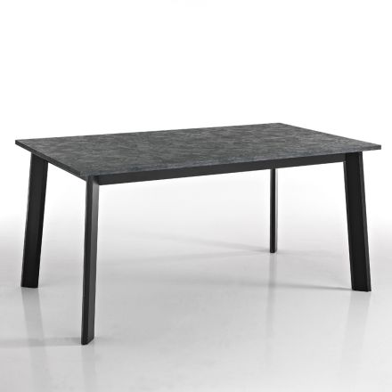 Mesa Extensible hasta 220 cm con Base de Haya Grafito Made in Italy - Toles Viadurini