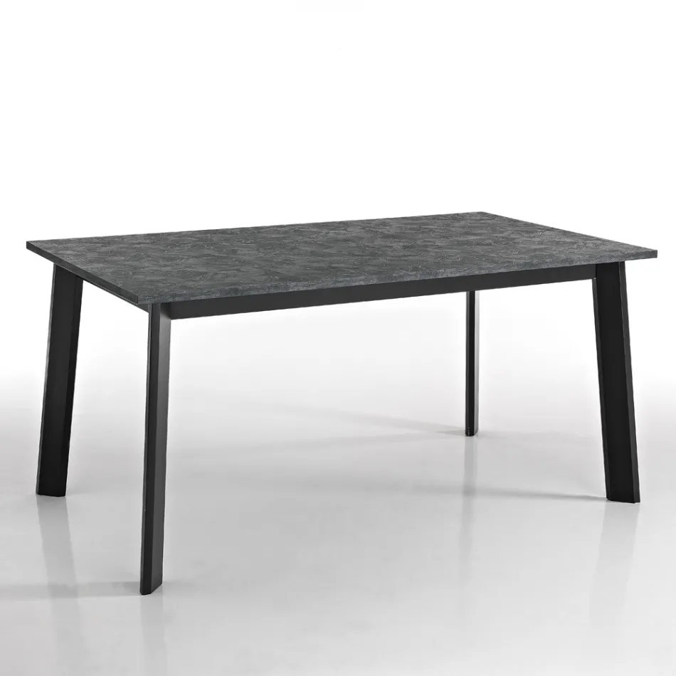 Mesa Extensible hasta 220 cm con Base de Haya Grafito Made in Italy - Toles Viadurini