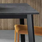 Mesa Extensible hasta 220 cm con Base de Haya Grafito Made in Italy - Toles Viadurini