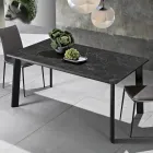 Mesa Extensible hasta 220 cm con Base de Haya Grafito Made in Italy - Toles Viadurini